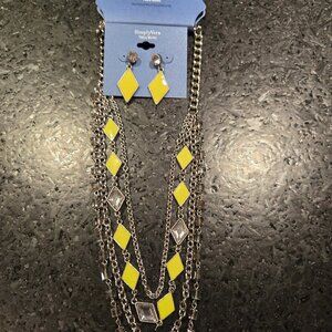 Simply Vera Vera Wang Yellow and Silver Statement Necklace & Earring Set